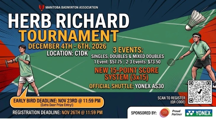 2026 Yonex Herb Richard Open: Registration Open